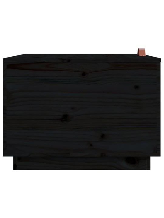 Úložné boxy s víkem 3 ks černé masivní borové dřevo