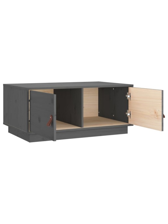 Konferenční stolek šedý 80 x 50 x 35 cm masivní borové dřevo