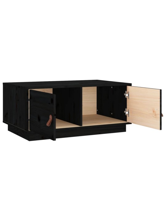 Konferenční stolek černý 80 x 50 x 35 cm masivní borové dřevo