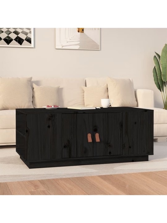 Konferenční stolek černý 100 x 50 x 41 cm masivní borové dřevo