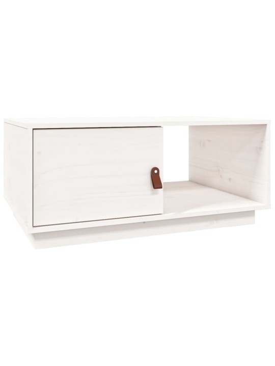 Konferenční stolek bílý 80x50x35,5 cm masivní borové dřevo