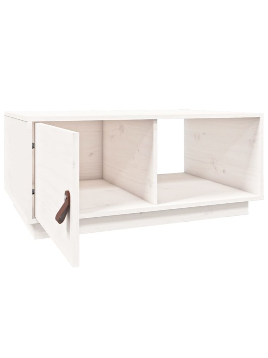 Konferenční stolek bílý 80x50x35,5 cm masivní borové dřevo