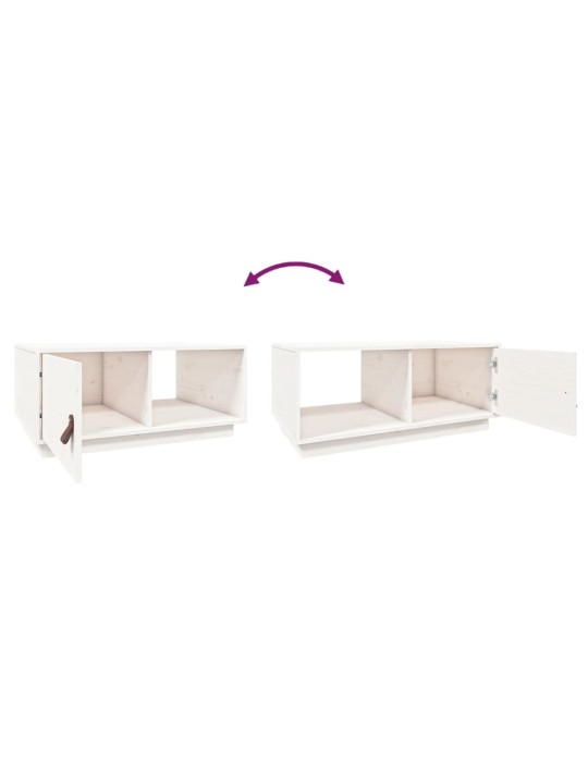 Konferenční stolek bílý 80x50x35,5 cm masivní borové dřevo