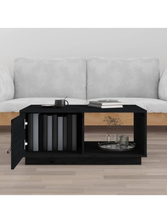 Konferenční stolek černý 80x50x35,5 cm masivní borové dřevo
