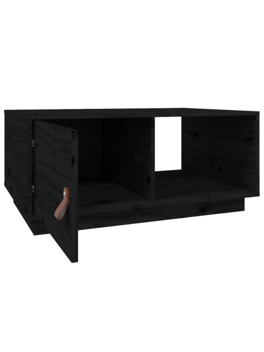 Konferenční stolek černý 80x50x35,5 cm masivní borové dřevo