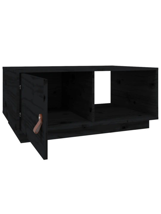 Konferenční stolek černý 80x50x35,5 cm masivní borové dřevo