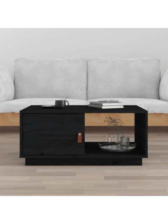 Konferenční stolek černý 80x50x35,5 cm masivní borové dřevo