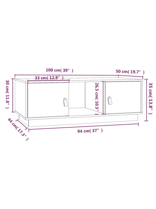 Konferenční stolek 100x50x35 cm masivní borové dřevo