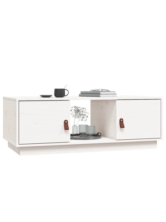 Konferenční stolek bílý 100x50x35 cm masivní borové dřevo