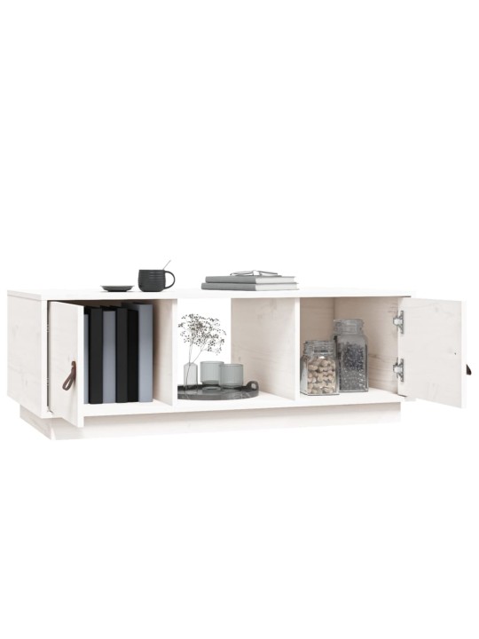 Konferenční stolek bílý 100x50x35 cm masivní borové dřevo