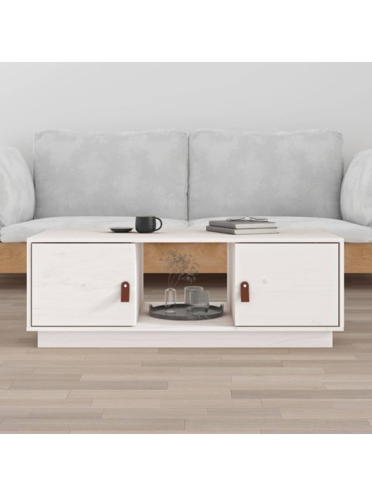 Konferenční stolek bílý 100x50x35 cm masivní borové dřevo