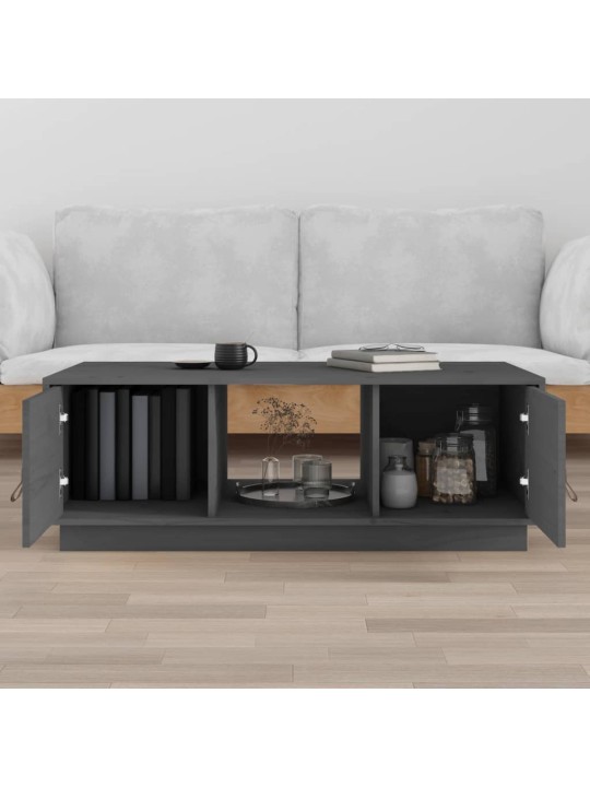 Konferenční stolek šedý 100x50x35 cm masivní borové dřevo