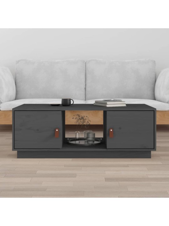 Konferenční stolek šedý 100x50x35 cm masivní borové dřevo