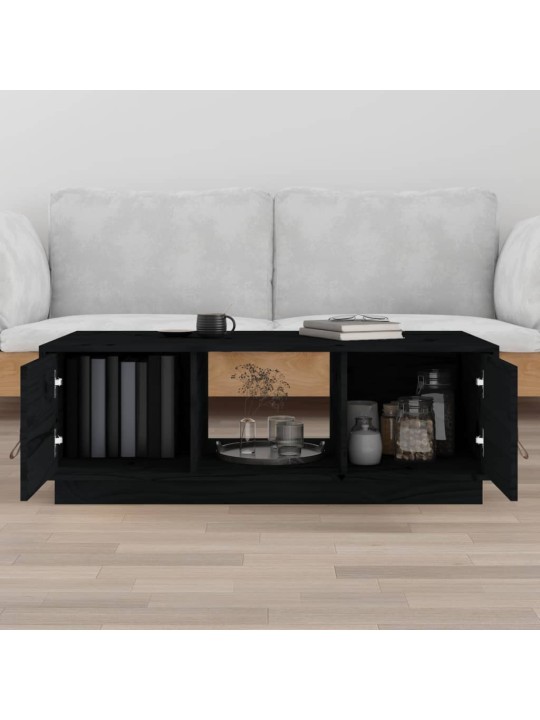 Konferenční stolek černý 100x50x35 cm masivní borové dřevo