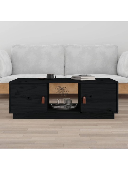 Konferenční stolek černý 100x50x35 cm masivní borové dřevo