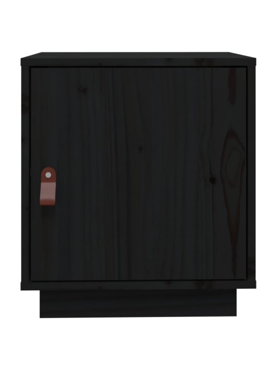Noční stolky 2 ks černé 40 x 34 x 45 cm masivní borové dřevo