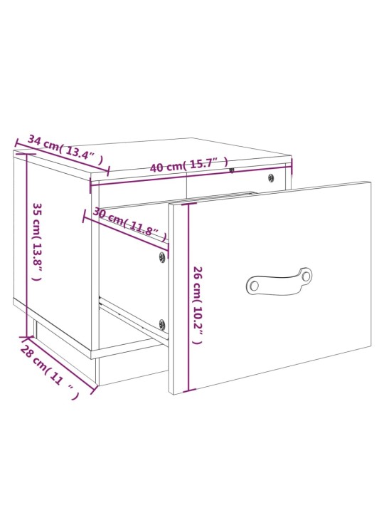 Noční stolky 2 ks 40 x 34 x 35 cm masivní borové dřevo
