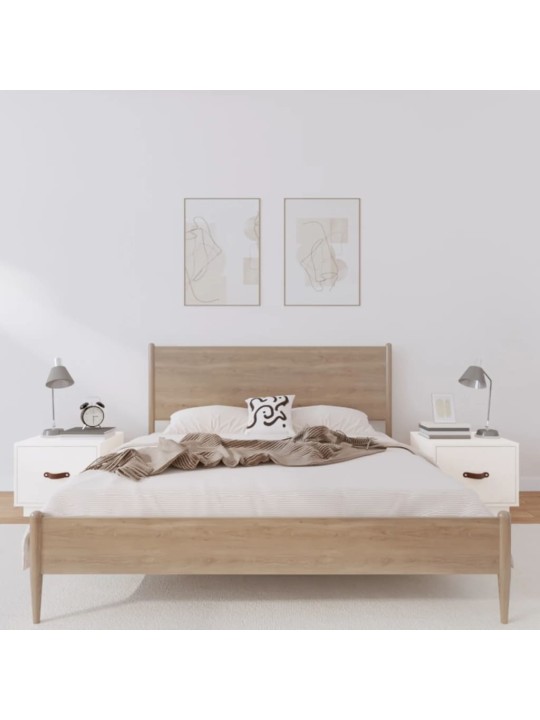 Noční stolky 2 ks bílé 40 x 34 x 35 cm masivní borové dřevo