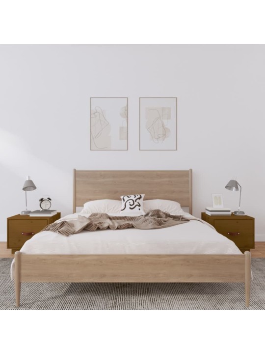 Noční stolky 2 ks medově hnědé 40x34x35 cm masivní borové dřevo