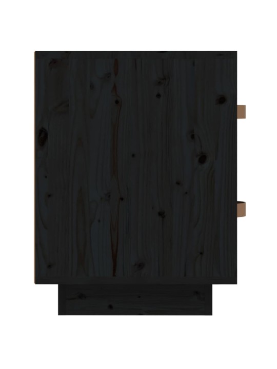 Noční stolky 2 ks černé 40 x 34 x 45 cm masivní borové dřevo