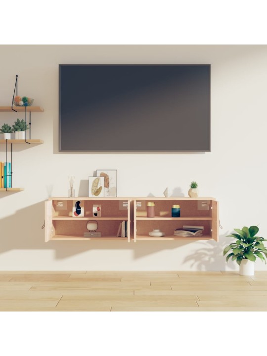 Nástěnné skříňky 2 ks 60 x 30 x 30 cm masivní borovice