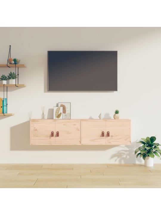 Nástěnné skříňky 2 ks 60 x 30 x 30 cm masivní borovice