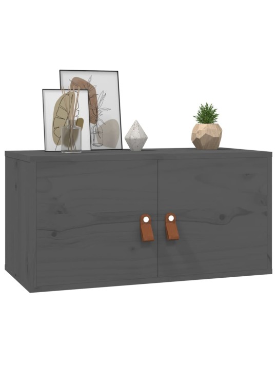 Nástěnné skříňky 2 ks šedé 60 x 30 x 30 cm masivní borové dřevo