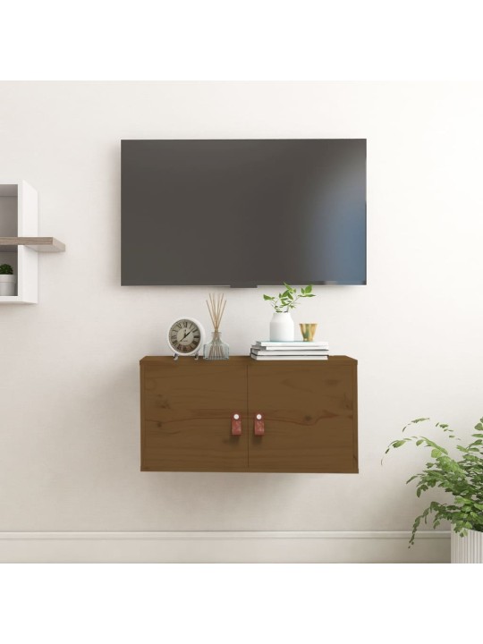 Nástěnná skříňka medově hnědá 60x30x30 cm masivní borové dřevo