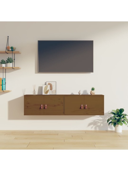 Nástěnné skříňky 2 ks medově hnědé 60x30x30 cm masivní borovice