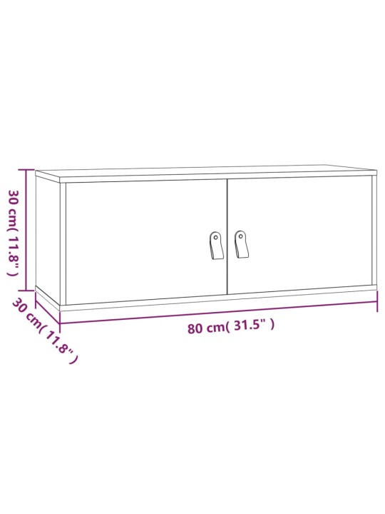 Nástěnné skříňky 2 ks 80 x 30 x 30 cm masivní borové dřevo