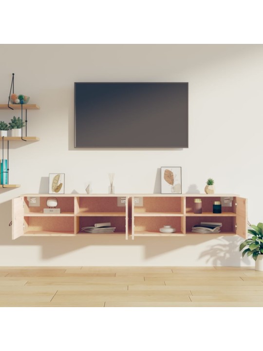 Nástěnné skříňky 2 ks 80 x 30 x 30 cm masivní borové dřevo