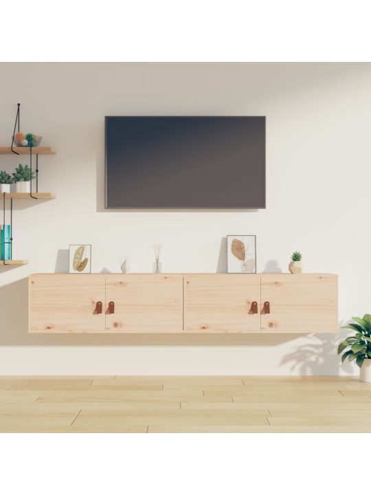 Nástěnné skříňky 2 ks 80 x 30 x 30 cm masivní borové dřevo