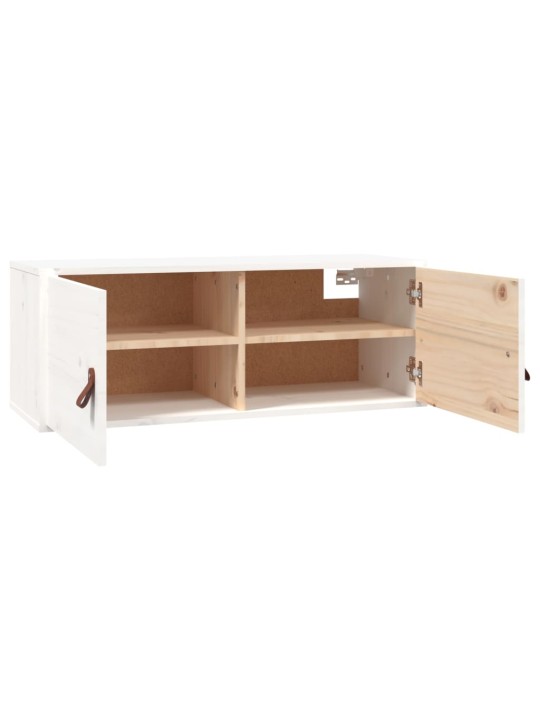 Nástěnná skříňka bílá 80 x 30 x 30 cm masivní borové dřevo