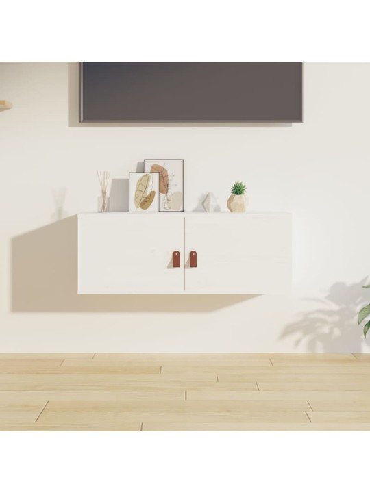 Nástěnná skříňka bílá 80 x 30 x 30 cm masivní borové dřevo