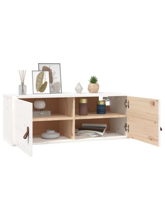 Nástěnné skříňky 2 ks bílé 80 x 30 x 30 cm masivní borové dřevo