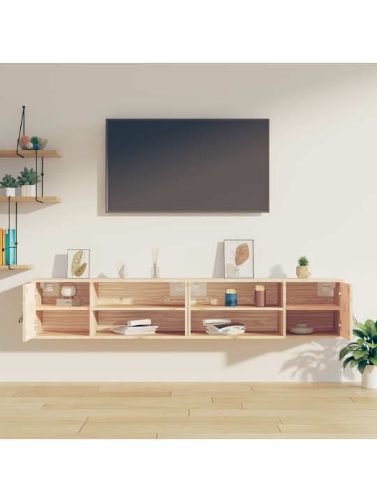 Nástěnné skříňky 2 ks 80 x 30 x 30 cm masivní borové dřevo