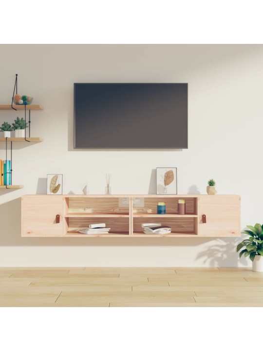 Nástěnné skříňky 2 ks 80 x 30 x 30 cm masivní borové dřevo
