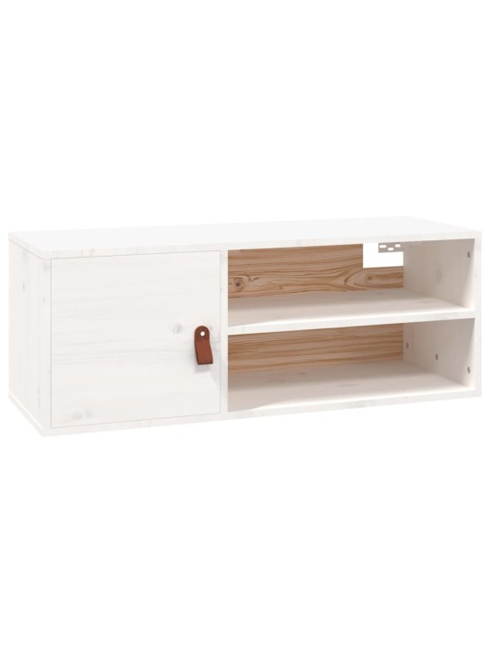 Nástěnná skříňka bílá 80 x 30 x 30 cm masivní borové dřevo