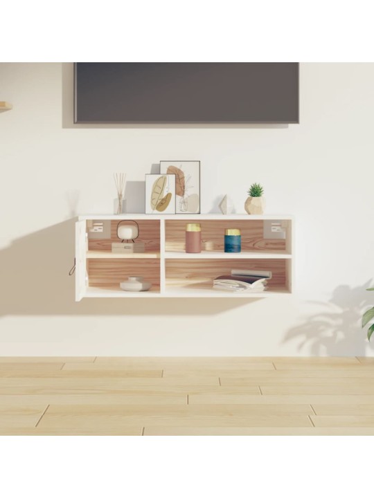Nástěnná skříňka bílá 80 x 30 x 30 cm masivní borové dřevo