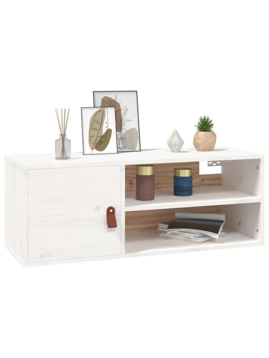 Nástěnná skříňka bílá 80 x 30 x 30 cm masivní borové dřevo