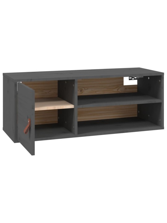 Nástěnné skříňky 2 ks šedé 80 x 30 x 30 cm masivní borové dřevo
