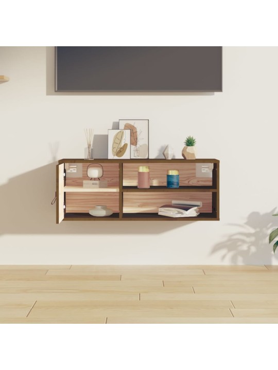 Nástěnná skříňka medově hnědá 80x30x30 cm masivní borové dřevo