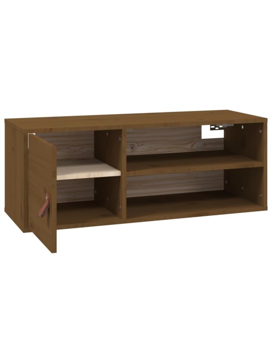 Nástěnná skříňka medově hnědá 80x30x30 cm masivní borové dřevo