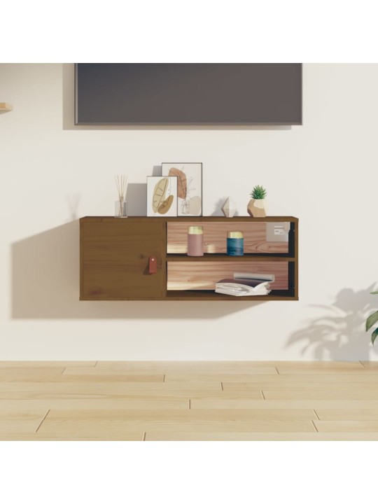 Nástěnná skříňka medově hnědá 80x30x30 cm masivní borové dřevo