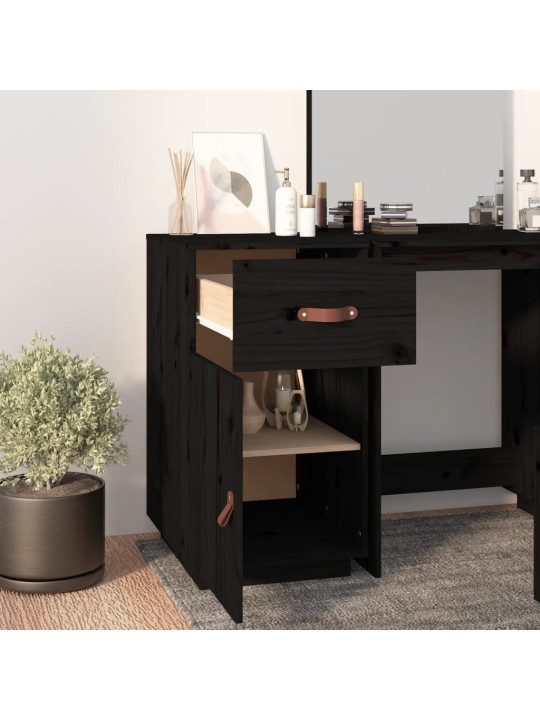 Skříňka k psacímu stolu černá 40x50x75 cm masivní borové dřevo