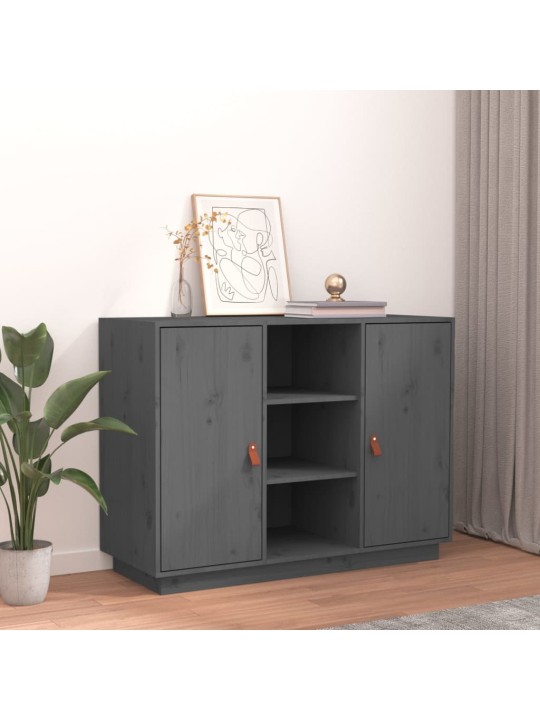 Příborník šedý 100 x 40 x 75 cm masivní borové dřevo