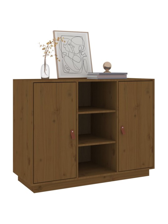 Příborník medově hnědý 100 x 40 x 75 cm masivní borové dřevo