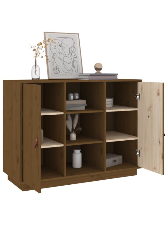 Příborník medově hnědý 100 x 40 x 75 cm masivní borové dřevo