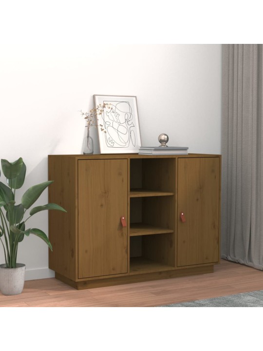 Příborník medově hnědý 100 x 40 x 75 cm masivní borové dřevo