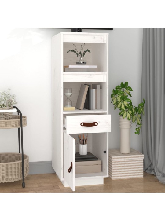 Skříň highboard bílá 34x40x108,5 cm masivní borové dřevo